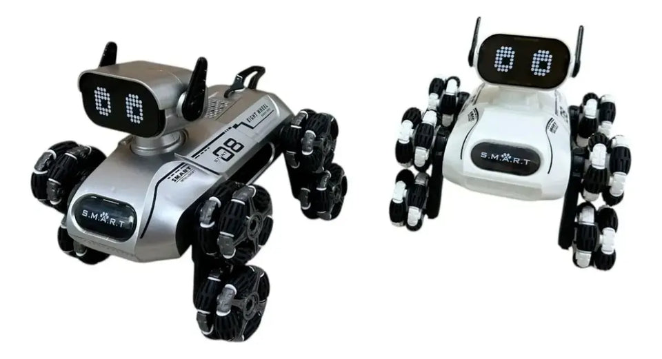 Perro inteligente STLNT de 8 ruedas: juguete robótico interactivo y tecnológico