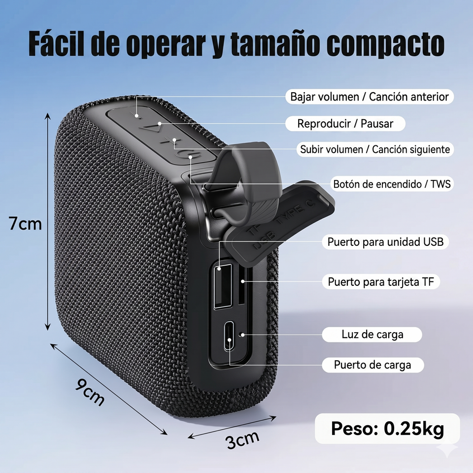 Altavoz Portátil GO4 PRO con Sonido Premium y Diseño Resistente