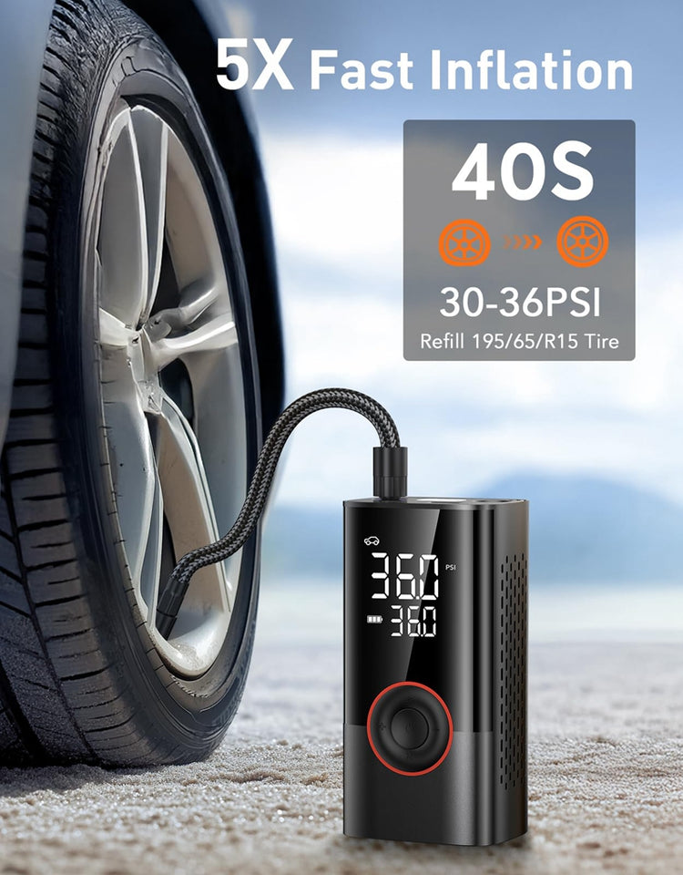 Bomba de aire portátil recargable de 150 PSI y 2000 mAh