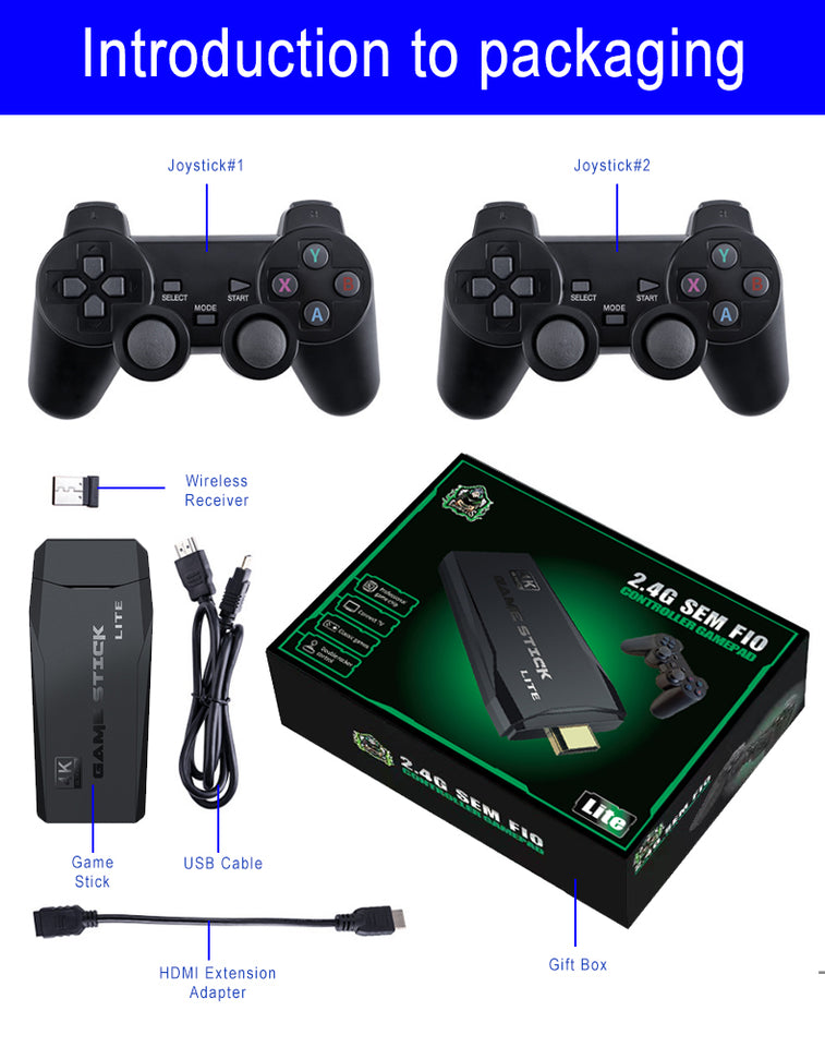 Consola de juegos inalámbrica retro Stick de 64 GB